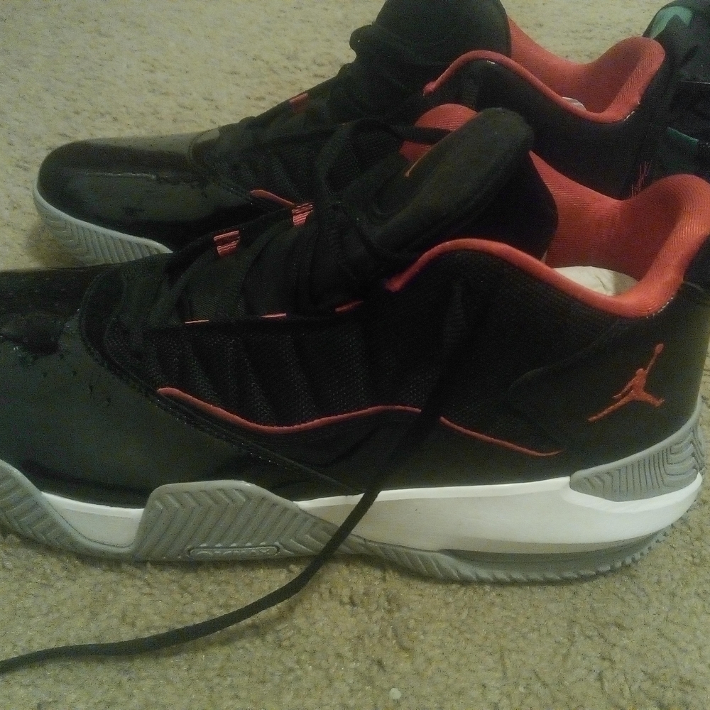 Jordan Black and Red Athletic Shoes